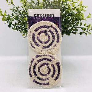 Stocking Stuffer Bundle, Car Cup Holder Coasters 3 Sets of 2 (6 Coasters) Purple
